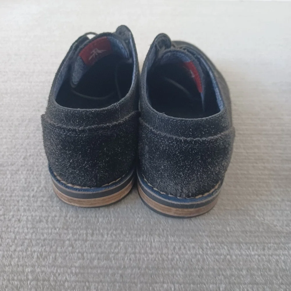 Original Penguin Waylon Oxford Shoes Men 9.5 Black Suede Contrast Stitch Lace-Up